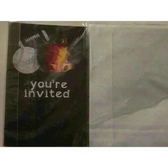 Unbranded sports themed‎ Party Invitations Black Red - Picture 4 of 4